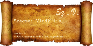 Szecsei Vitália névjegykártya